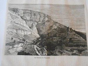 Gravure 1878 - La Fontaine de Vaucluse - Picture 1 of 1