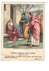 1902 Little Bible Lesson Pictures: "Israel Asking for a King" (Harris Jones Co.)
