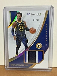 Parche de camiseta Wesley Matthews 2018-19 Immaculate Remarkable dorado 3 colores #1/10 SP - Imagen 1 de 1