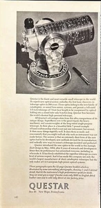 Questar Small Telescope New Hope PA Vintage Print Ad 1962 - Picture 1 of 6