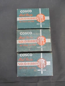 3 Boxes Vintage 1930's-1940's Cosco Red Face Solid Rubber Type Pica Dates Stamps - Bild 1 von 3