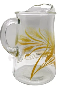 Vintage Golden Wheat Heavy Glass Pitcher - Picture 1 of 2