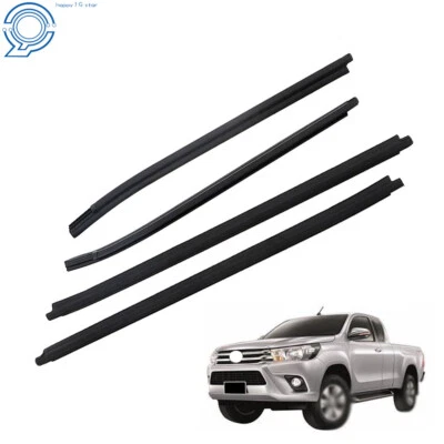 New Window Glass Seals Door Belt WeatherStrip For 2005-2015 Toyota Hilux Cab Foto 1 de 4