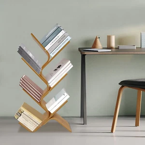 Tree Bookshelf, 9-Tier Book Storage Organizer Shelves Bamboo Tree Bookcase HOT! - Picture 1 of 18