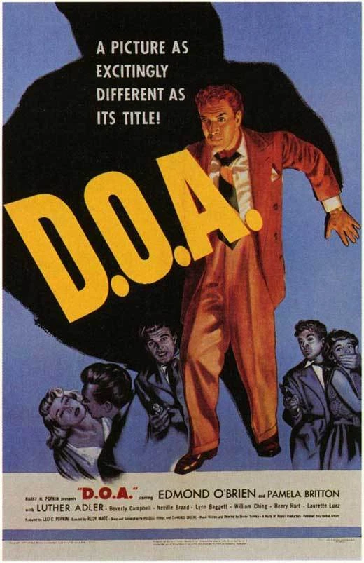 D.O.A. Movie POSTER 27x40 B Edmond O'Brien Pamela Britton Luther Adler Lynn - Imagem 1 de 1