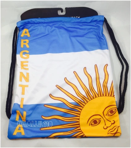 Argentina Flag Polyester Drawstring Backpack/Sack Cover