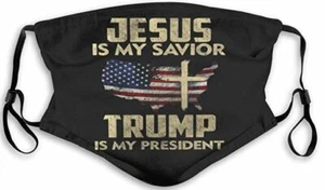 Jesus Is My Savior Trump Is My President Face Mask Adult Upgraded - Picture 1 of 5