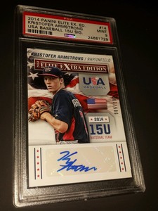 2014 Panini Elite Extra Edition #14 Kristofer Armstrong Auto USA  Baseball PSA 9