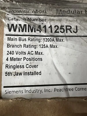 SIEMENS WMM41125RJ 1200 / 125 AMP METRO MOD 4 VELOCIDADES SIN ANILLO 5 MORDAZAS 240V 1Ø. ¡Nuevo! Foto 1 de 3