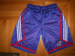 Adidas KU Basketball  Shorts Vintage Mens LARGE size Kansas Training mesh Soccer - Picture 1 of 6