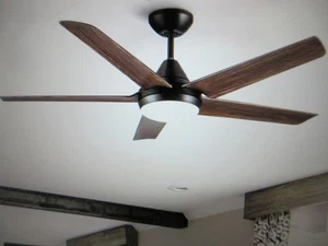 Yuhao 48 in. Color Changing LED Indoor Brown Ceiling Fan with Light & Remote - Picture 1 of 7