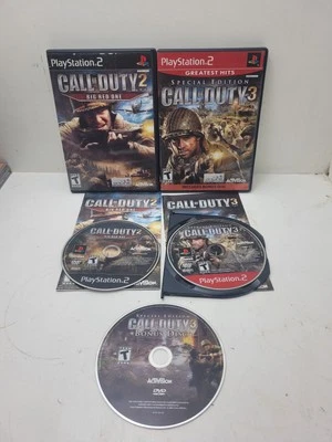 Call of Duty 2 Big Red One & Call Of Duty 3 PlayStation 2 PS2 Complete Tested - Image 1 of 4