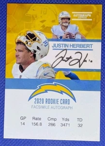 2020 Panini JUSTIN HERBERT Autograph Express Faksimile Autograph LA Chargers - Bild 1 von 2