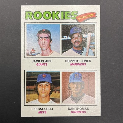 Tarjeta de béisbol Jack Clark Giants Rookie Outfielders 1977 Topps #488 radiocontrol Foto 1 de 2