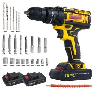 Taladro atornillador inalámbrico con 2 baterías, taladro eléctrico Huhomco 21V 85Nm 25+3 embrague, - Imagen 1 de 6