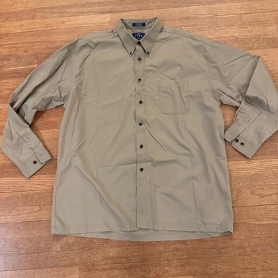 Camisa Top Enro Sarga Sin Hierro Taupe Manga Larga Botones Talla 4XLT b53 Foto 1 de 4