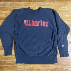 Vintage 80s Wharton School Sweatshirt Size Large Champion Reverse Weave Warmup - Bild 1 von 11