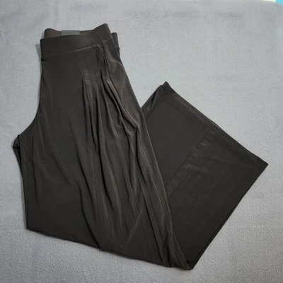 Pantalones WHBM Mujeres M Negros Tiro Alto MJ Plisados Pierna Ancha Tejidos Nuevos con Etiquetas Foto 1 de 4