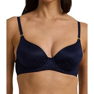 Lauren Ralph Lauren NWT Size 34C Navy Full Coverage Comfort Collection Logo Bra - Picture 1 of 10