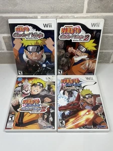4 Naruto Game Clash of Ninja Revolution 1,2,3 Dragon Blade Tested - Nintendo Wii - Picture 1 of 13