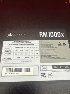 Corsair RM1000x 1000W 80 Plus Gold Fully Modular ATX Power Supply (289-3) - Picture 1 of 5