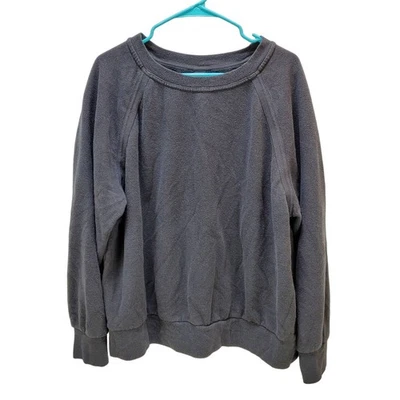 PrAna Sweatshirt Womens 3X Cozy Up Gray Pullover Raglan Long Sleeve Relaxed Fit - Image 1 of 4