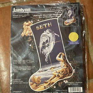 Janlynn HIMMLISCHER MESSENGER Weihnachtsstrumpf Set Kreuzstich Engel Hirte - Bild 1 von 6