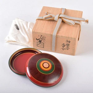 Kawabata Konza 5th Spinning Top Lacquered Incense Container w/Box Tea Utensils - Picture 1 of 16
