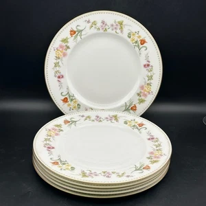 Wedgwood Mirabelle R4537 Bone China 8" Dessert/Salad Plate Set Of Six - Picture 1 of 3