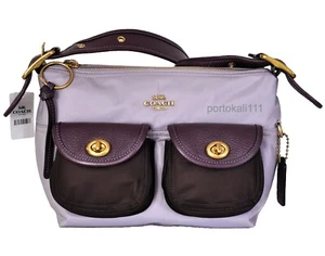 Coach Neu Damen Cargo Schultertasche in Flieder Multi Nylon Leder Neu mit Etikett - Bild 1 von 5