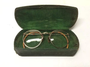 Antique Collectible Eyeglasess With Case - Bild 1 von 9