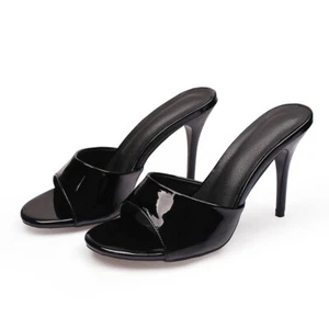 Womens Slippers Slip On Peep Toe High Heel Shoes Sandals Stiletto Party Dress - Picture 1 of 40