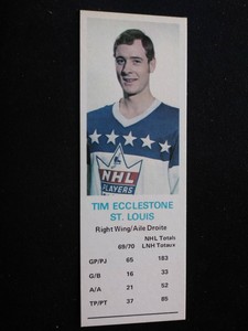 1970-71 Dad's Cookies Hockey Card - Tim Ecclestone - St. Louis Blues (NM)
