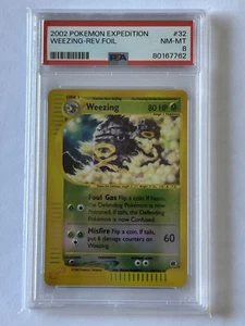 2002 Pokemon Expedition - Weezing Rev.Foil #32 PSA 8 NM-MT - Picture 1 of 2