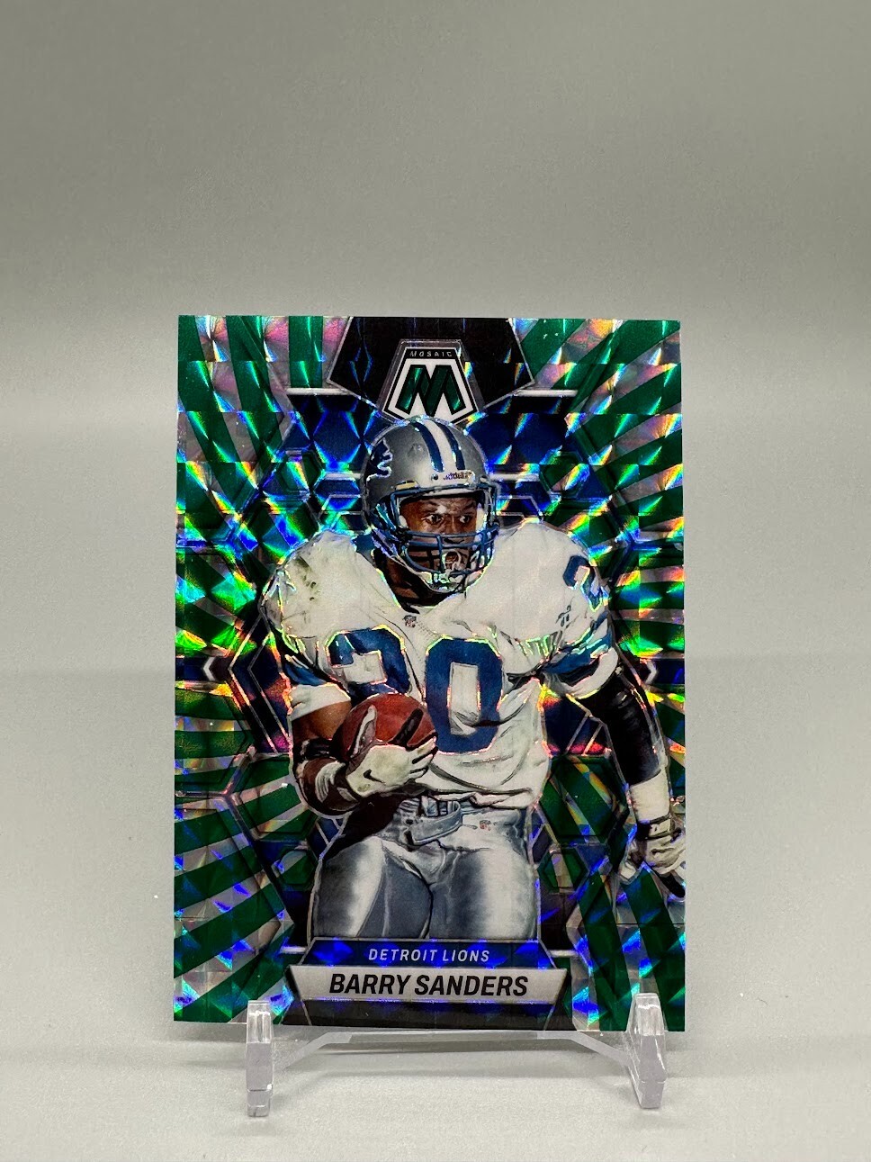 2023 Panini Mosaic Barry Sanders #190 FOTL Green Swirl /11 Detroit Lions SSP