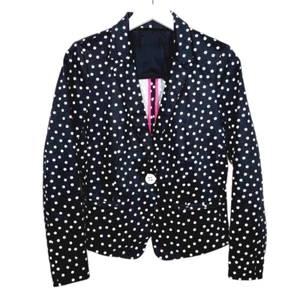 Elliott Lauren Barbiecore Black and White Pink Polka Dot Twill Blazer Size 4 - Picture 1 of 5