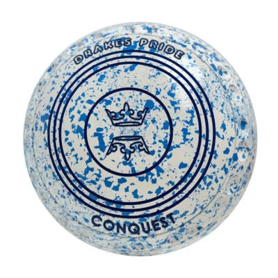 Drakes Pride Conquest Lawn Bowls Size 1 Heavy Gripped - White/Sky Blue - X3-7744 - image 1 of 3