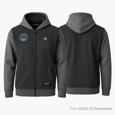 Zoo York 2XL Sherpa Forrado Cremallera Completa Para Hombres Sudadera con Capucha Negra jaspeada Ropa de Calle Foto 1 de 4