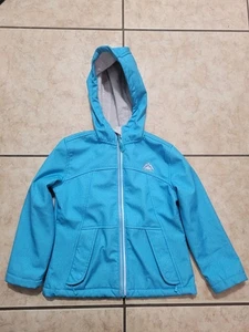 EUC Snozu Girls Fall Winter Windproof Hooded Jacket Teal Sz XS or 5/6 - Picture 1 of 6