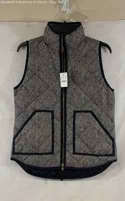 Chaleco de plumón acolchado J.Crew Excursion negro crema XS para mujer nuevo con etiquetas Foto 1 de 4