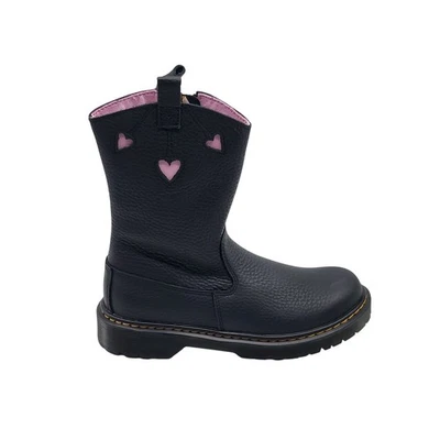 Bota Dr. Martens Bex Heart P-O J Niñas Talla 4 Negro Rosa Corazones Cuero Cremallera Foto 1 de 4