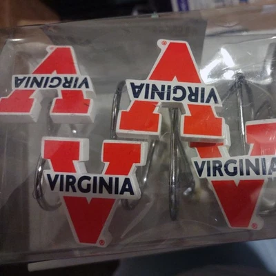 Anillos de cortina de ducha NCAA Virginia Cavaliers 12 anillos de cortainín.  (1) Foto 1 de 3