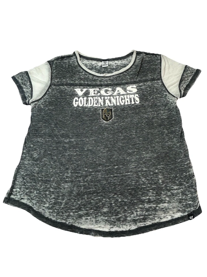 Camiseta grande para mujer marca Vegas Golden Knights gris blanca envejecida NHL del 47 Foto 1 de 4