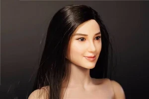 1/6 Asian Beauty Black Long Hair Head Carved for 12" Female Phicen Figure Body - Picture 1 of 4