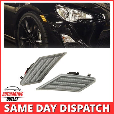 2x LED SIDE MARKER BUMPER LIGHT LAMP CLEAR FOR TOYOTA 86 SUBARU BRZ SCION FR-S - Image 1 of 4
