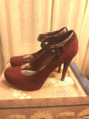 Penny Loves Kenny - 勃艮第/红葡萄酒细高跟鞋人造麂皮绒 8⁄2 码 — 第 1/4 张图片