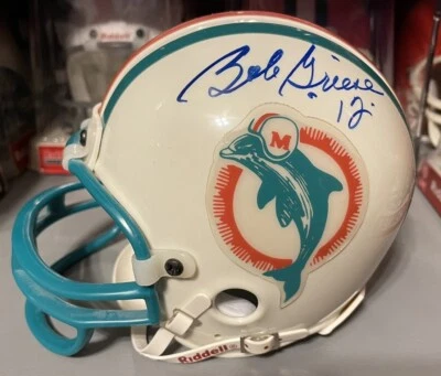 Minicasco Riddell firmado por Bob Griese Miami Dolphins certificado de autenticidad Purdue Salón de la fama Foto 1 de 4
