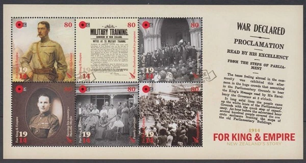 NEW ZEALAND 2014 M/S FOR KING AND EMIPIRE 1914 USED (ID:MU2606) - Image 1 of 1