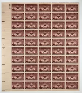 Scott 1002 - 1951 American Chemical Society Full Sheet of 50 US 3¢ Stamps MHN - Picture 1 of 2
