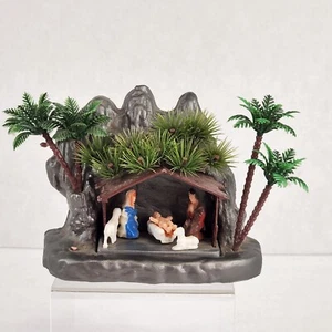 Vintage 1974 Hong Kong Plastic Nativity Scene Trees Sheep Mary Joseph Baby Jesus - Picture 1 of 10